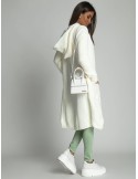 Warm cardigan with a hood, cream 3218020 - Online store - Boutique